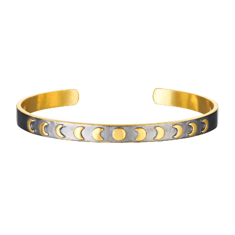 Women’s Personalized Bracelet-Spiritual Evolution Moon Phase Cuff