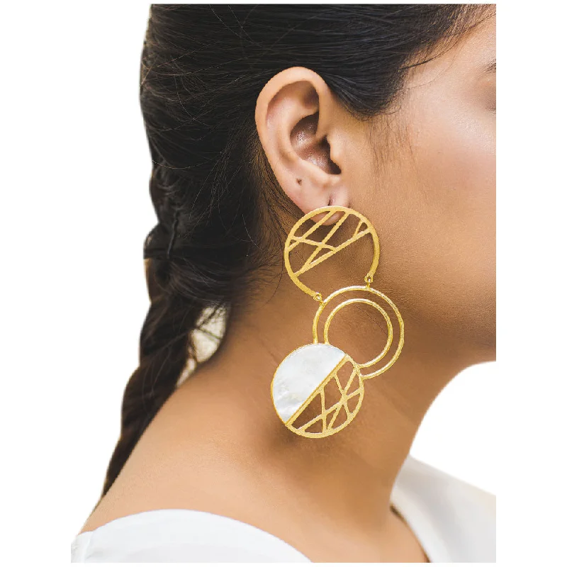 Acrylic Hoop Earrings-VARNIKA ARORA Suez White Earrings