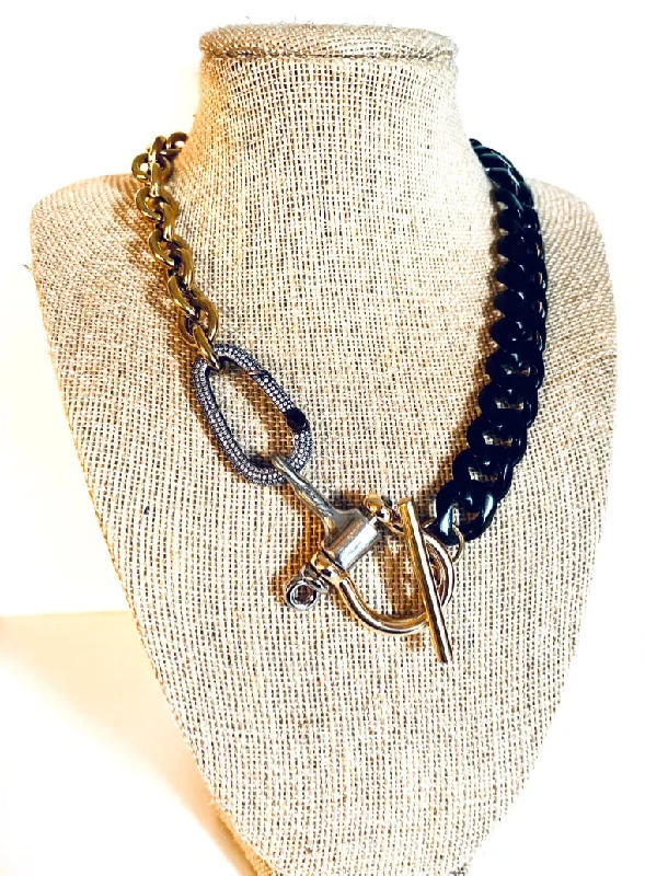 Simple Diamond Necklace-ARIES NECKLACE - BLACK GOLD