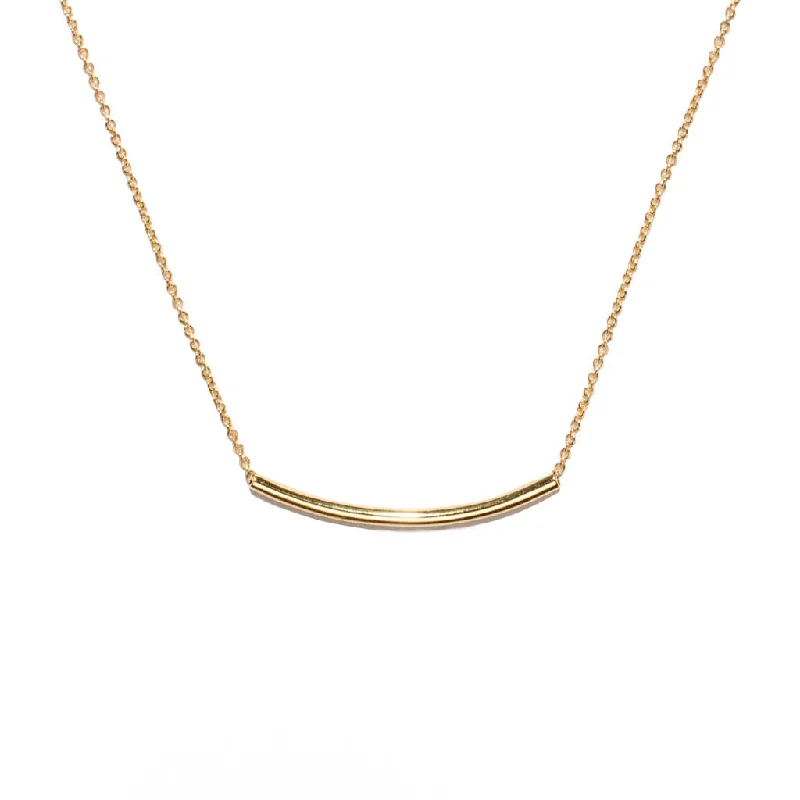 Women’s Elegant Necklace-<!--NK951-->curved tubular mirror necklace