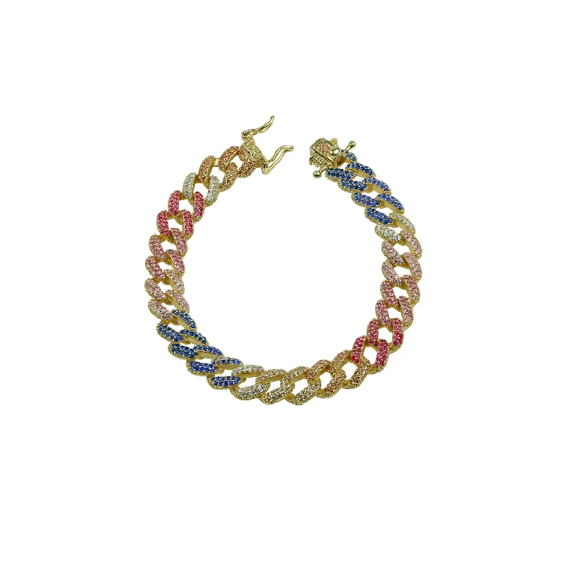 Birthstone Bracelet for Mom-THE RAINBOW CUBAN LINK BRACELET (CHAPTER II BY GREG YÜNA X THE M JEWELERS)