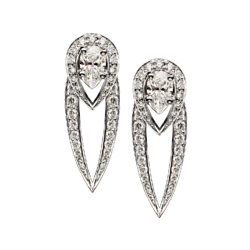 Butterfly Earrings for Women-Interlocking Ariana Earrings - 18ct White Gold & 1.96ct Diamond