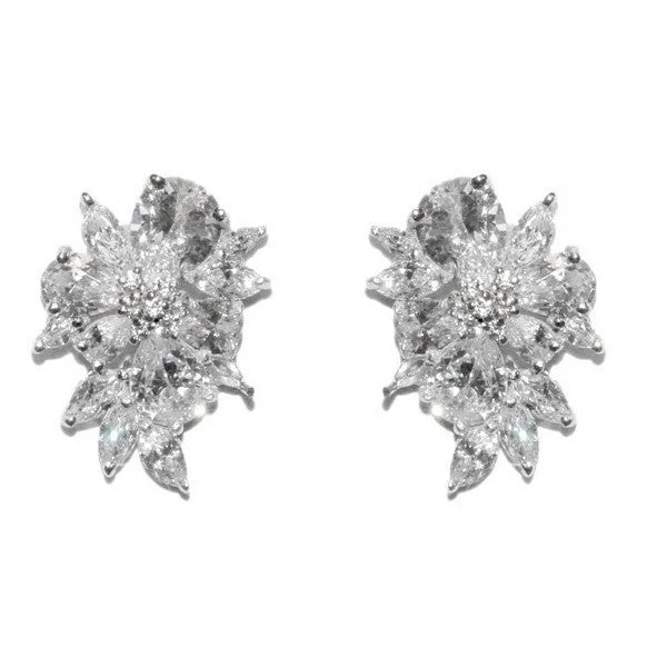 Gemstone Stud Earrings-Darcia Cluster Statement Stud Earrings | 8ct