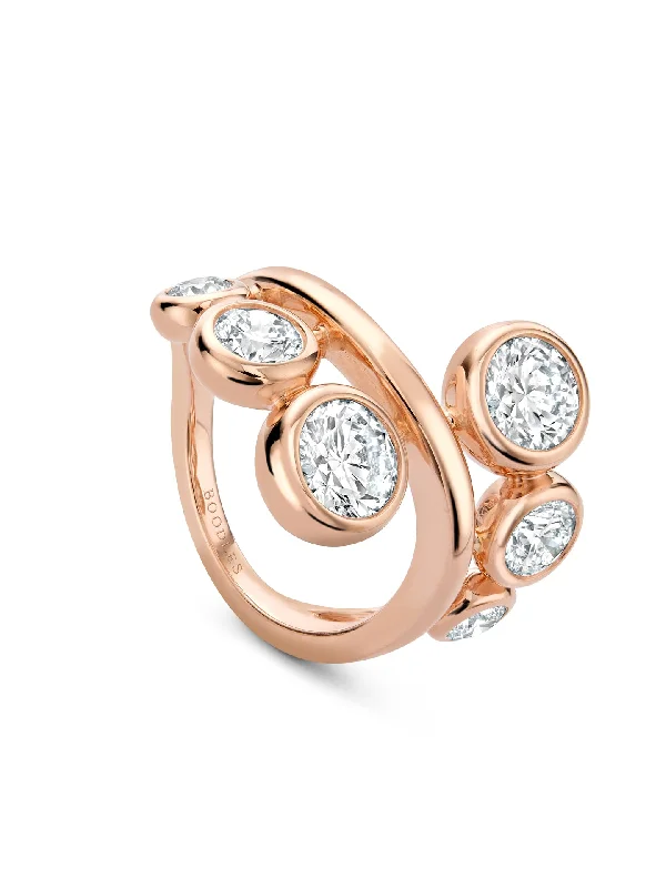 Art Deco Diamond Ring-Beach Rose Gold Diamond Ring