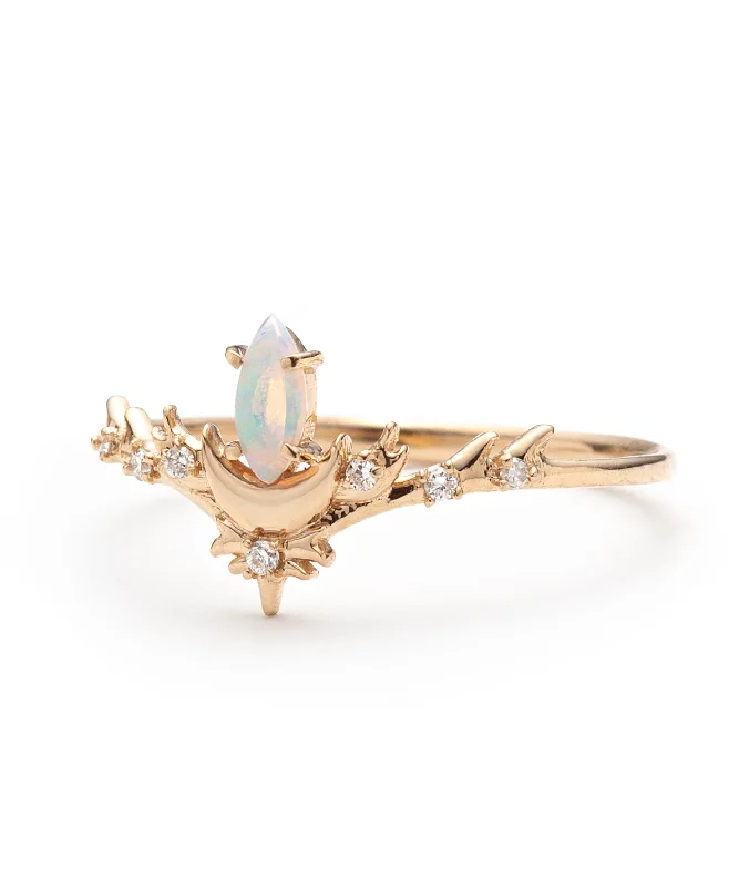 Women’s Rose Gold Ring-Opal Lvna Supreme Ring