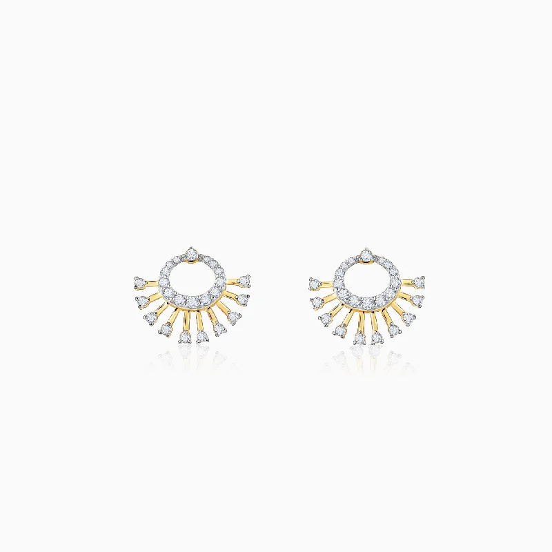 Beaded Earrings-Gold Bella Aura Diamond Earrings