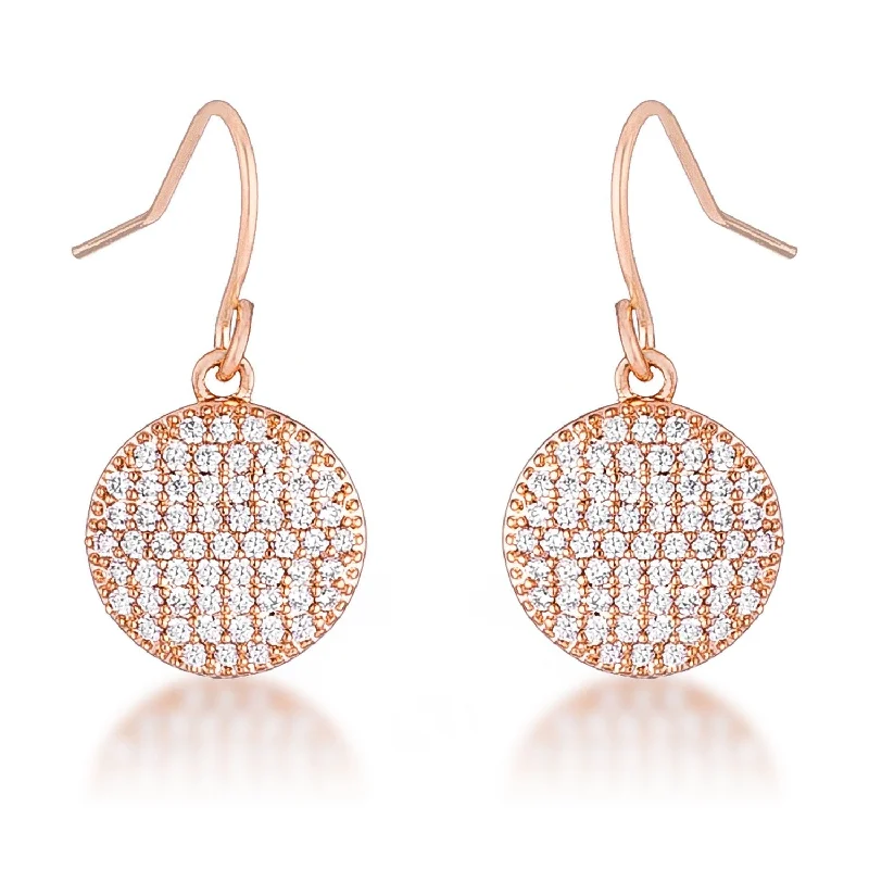 Chic Ear Cuffs Earrings-Olva CZ Disk Rose Gold Earrings | 0.6ct