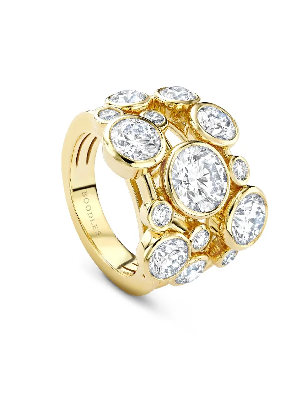 Unique Engagement Ring-Raindance Yellow Gold Diamond Mega Ring