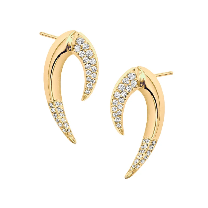 Multi-Colored Earrings-Talon Fine Large Earrings - 18ct Yellow Gold & Diamond