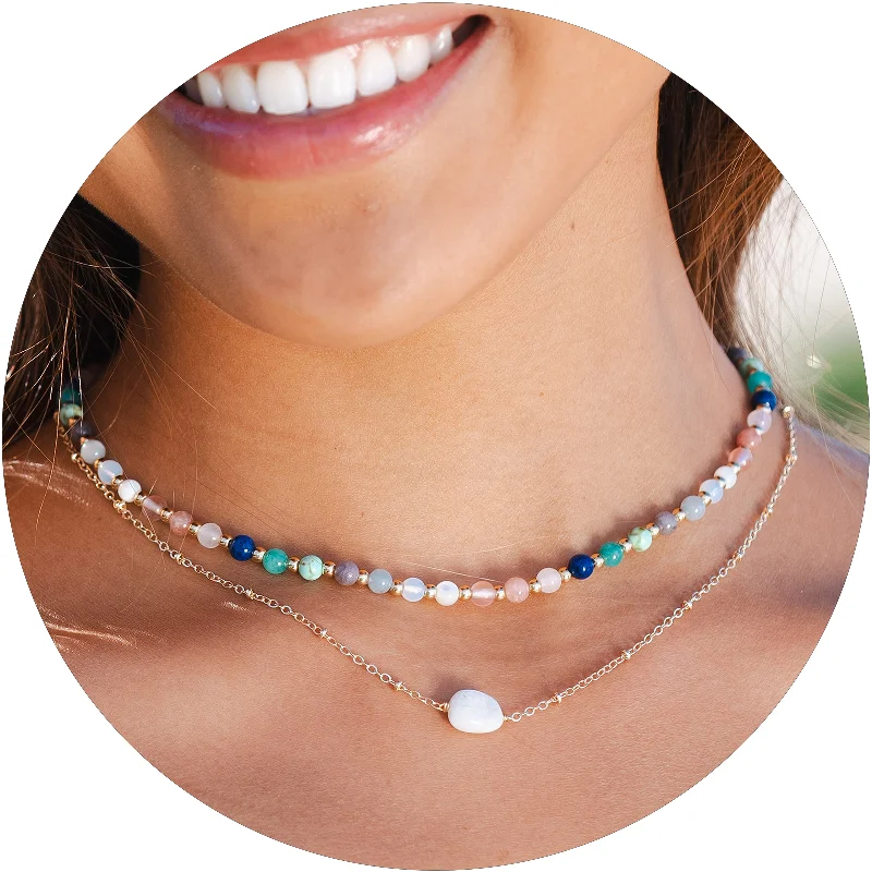 Simple Chain Necklace-Spiritual Healer + Moonstone Necklace Stack