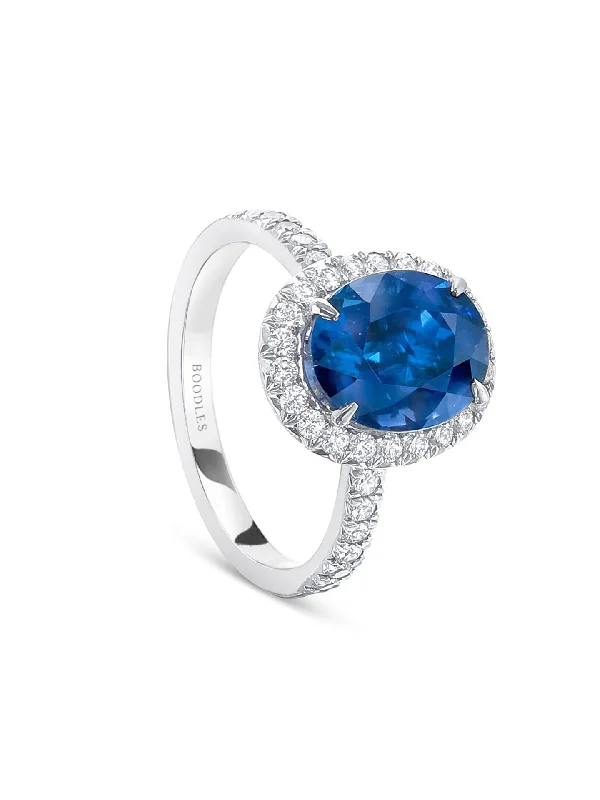 Customizable Wedding Ring-Vintage Oval Blue Sapphire Engagement Ring