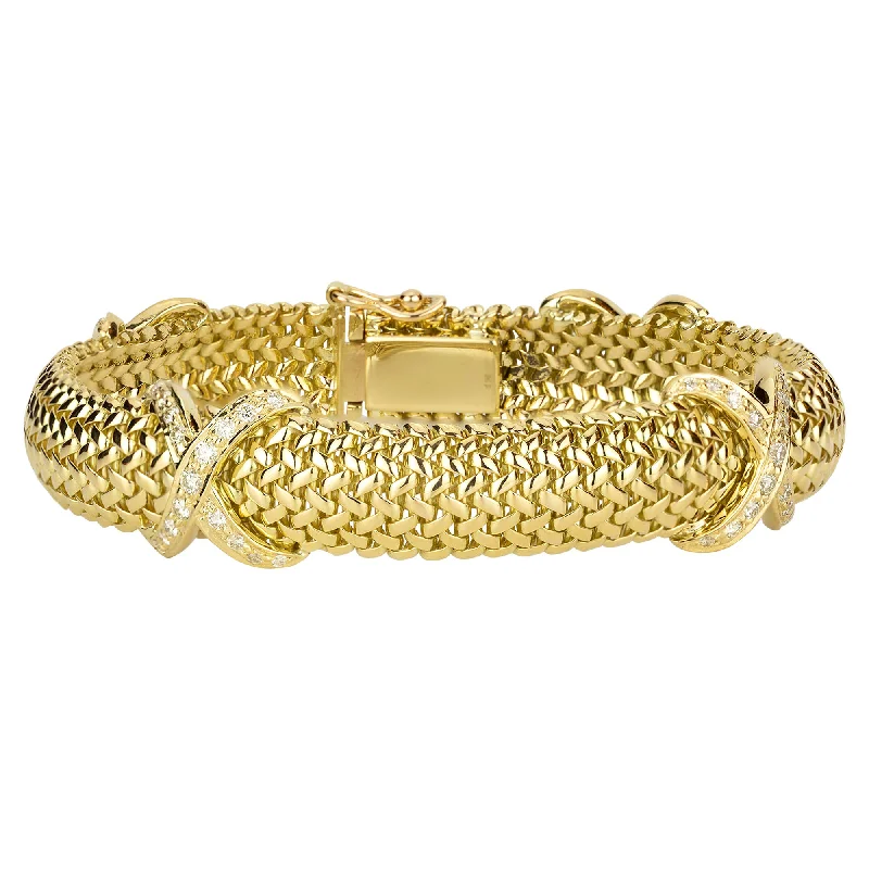 Gold Link Bracelet for Women-Bracelet - Diamond