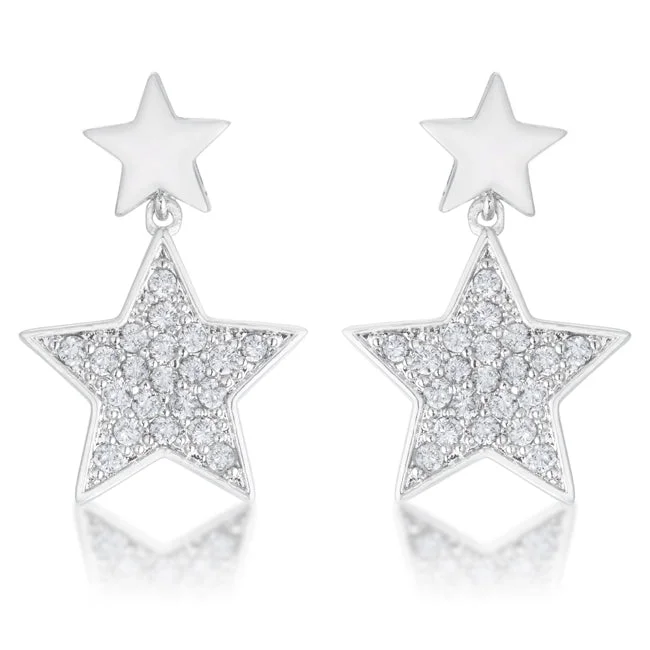 Chic Dangle Earrings-Bianca Star Drop Earrings | 1ct