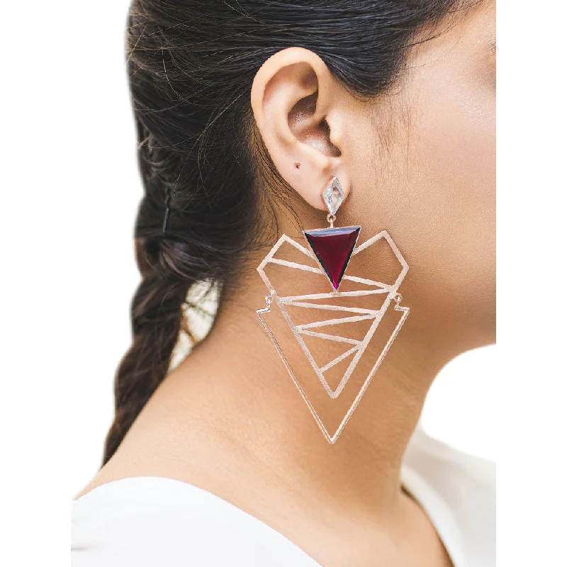 Handmade Hoop Earrings-VARNIKA ARORA Quseer Maroon Earrings