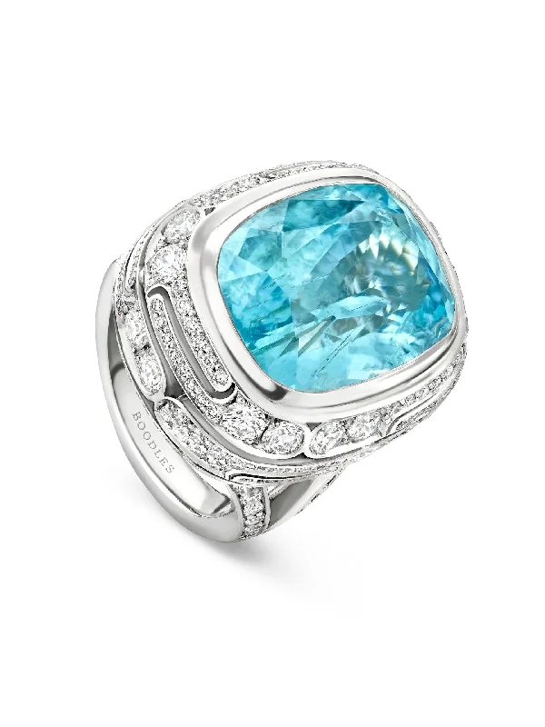 Modern Solitaire Ring-The Boodles National Gallery Collection - Play of Light Paraiba Ring