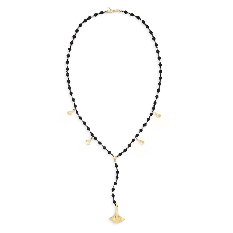 Pearls and Diamonds Necklace-Ginkgo Necklace