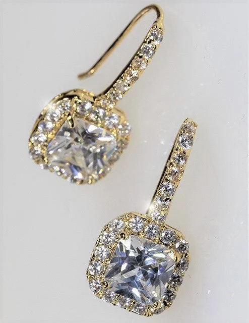 Unique Designer Earrings-Maribel Radiant Gold Drop Earrings | 4.5ct