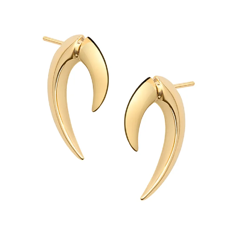 Retro Style Earrings-Talon Fine Large Earrings - 18ct Yellow Gold