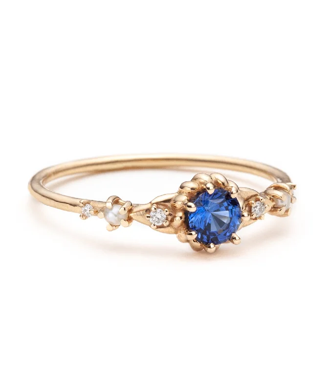 Blue Sapphire Engagement Ring-Sapphire Clara's Dream Ring