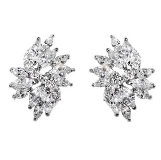 Elegant Hoop Earrings-Shani Marquise Cluster Statement Earrings | 6ct