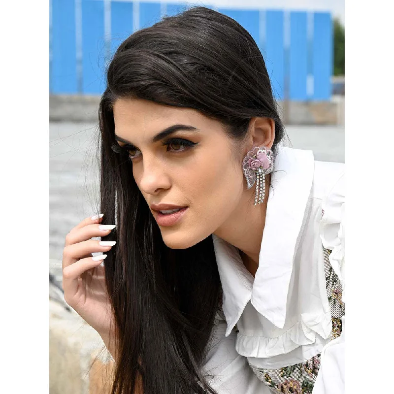 Artistic Earrings-Odette Stunning Floral Lace Earrings