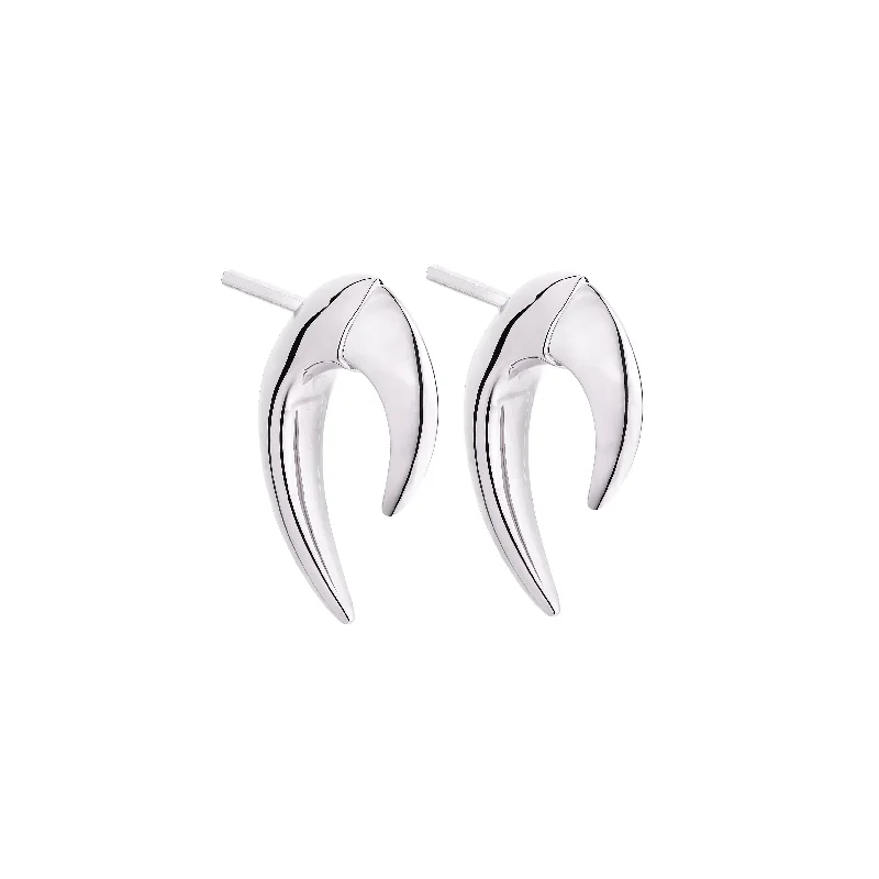 Artistic Drop Earrings-Talon Mini Earrings - Silver