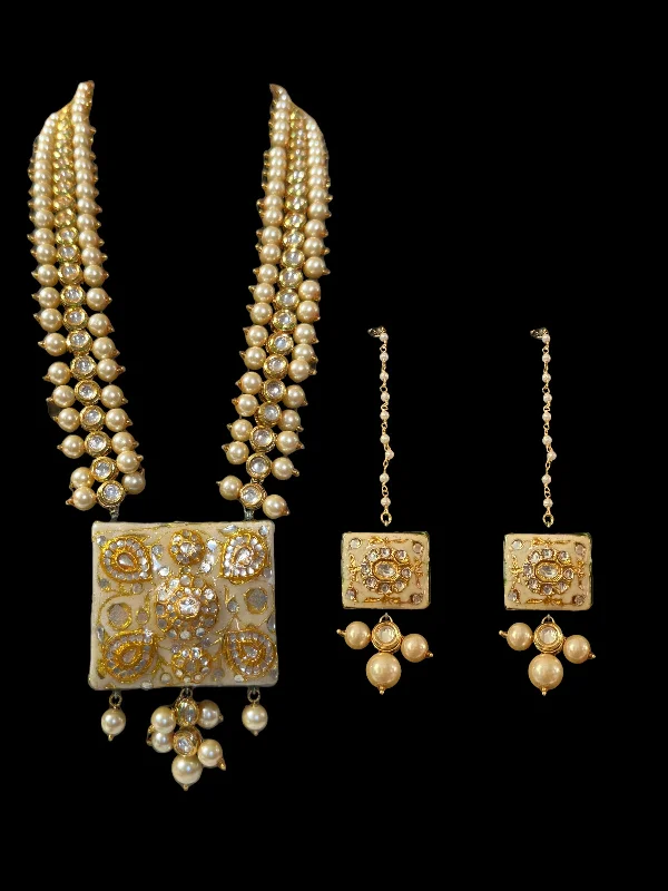 Bridal Necklace Set-DLN28 kundan meenakari long necklace set ( READY TO SHIP)