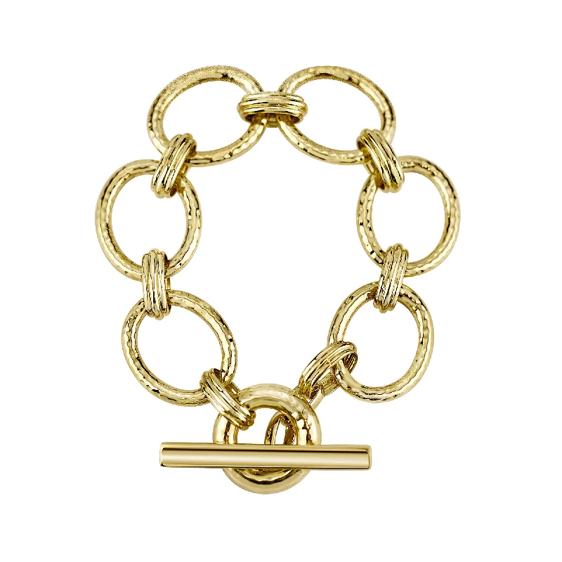 Elegant Gold Bracelet-Toggle Bracelet - Gold (2275D)