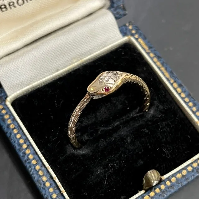 Customizable Engagement Ring-Ruby Eyed Snake Ring