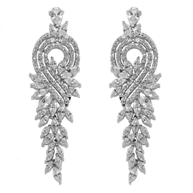 Gold Chain Earrings-Delphina Marquise Chandelier Earrings | 59mm