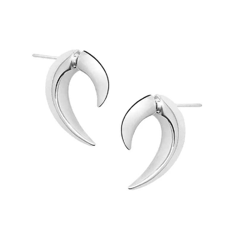 Elegant Drop Earrings-Talon Fine Earrings - 18ct White Gold