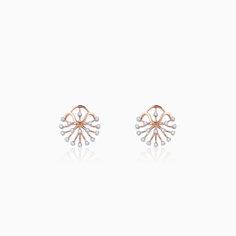 Minimalist Drop Earrings-Rose Gold Zephyra Diamond Earrings