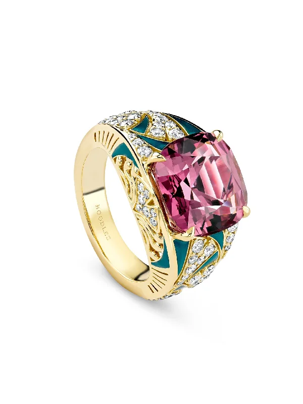 Gold Birthstone Ring-A Family Journey Prague Garnet Yellow Gold Ring