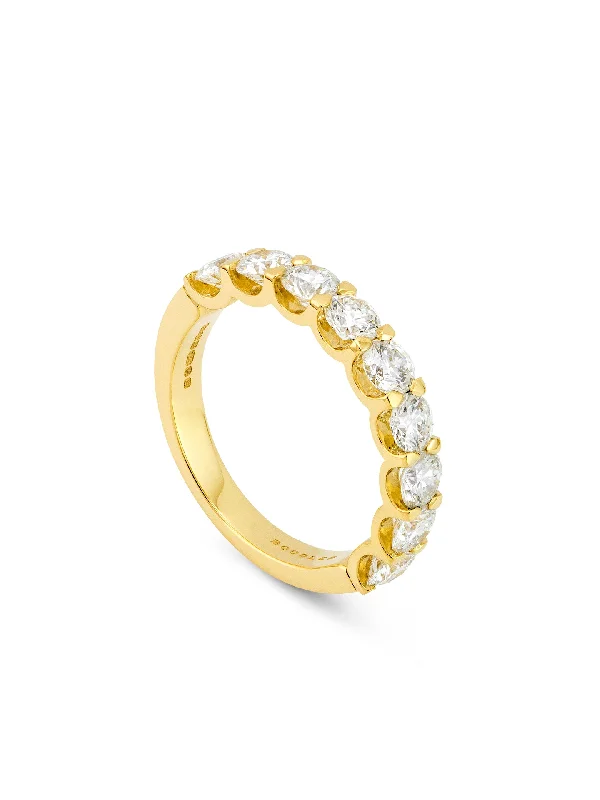 Ruby Ring for Engagement-Classic Evermore Half Hoop Yellow Gold Eternity Ring 1 Carat