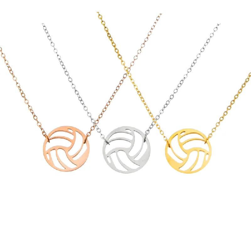 Unique Gold Necklace for Women-Dainty Volleyball Stainless Steel Necklace