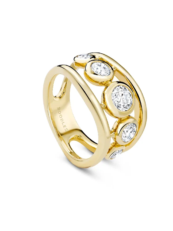 Luxury Wedding Ring-Beach Diamond Yellow Gold Ring