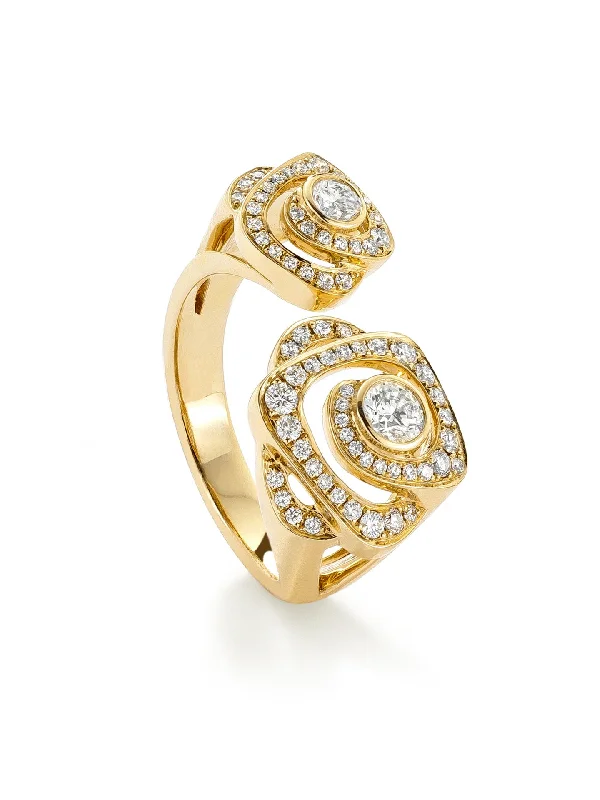 Antique Diamond Ring-Maymay Rose Yellow Gold Diamond Ring