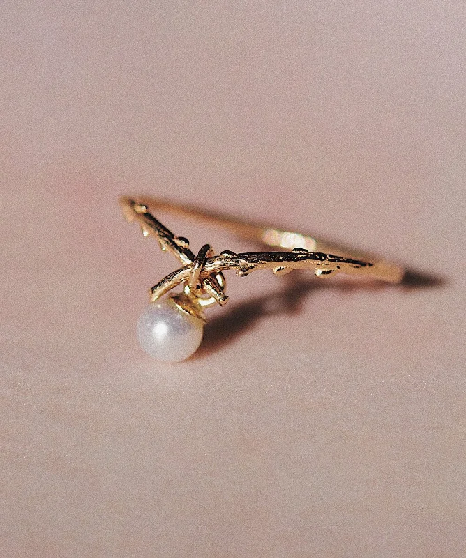 Luxury Wedding Ring-Pearl Woodland Ring