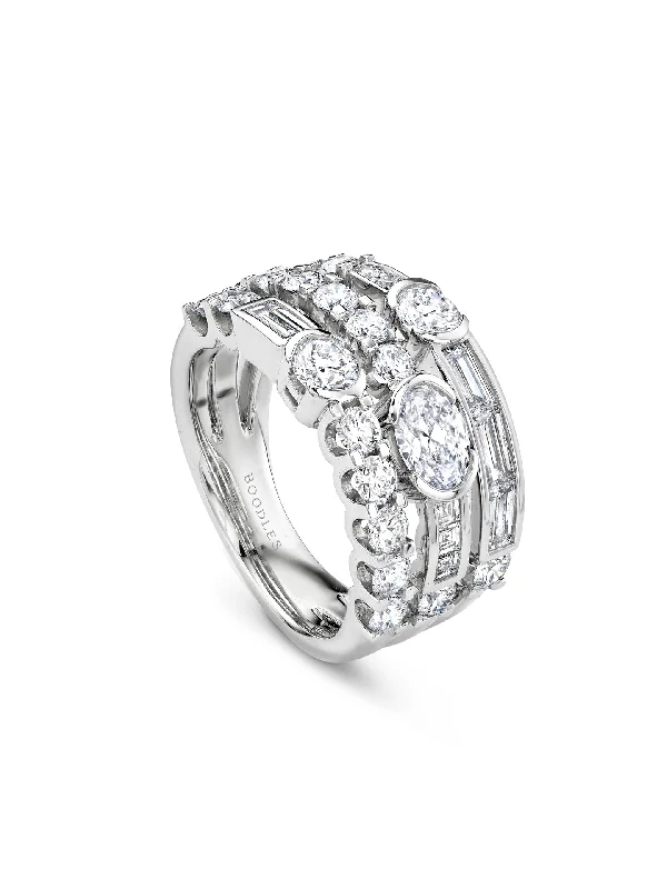 Elegant Wedding Ring Set-The Boodles National Gallery Collection - Play of Light Platinum Ring