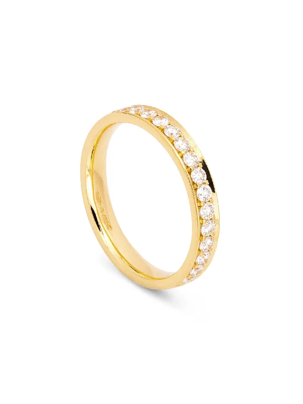 Elegant Diamond Ring-Classic Large Yellow Gold Diamond Wedding Ring