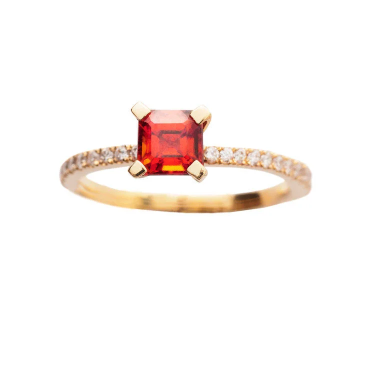 Wedding Ring with Sapphire Stones-Firenze Ring Gold, White, Red