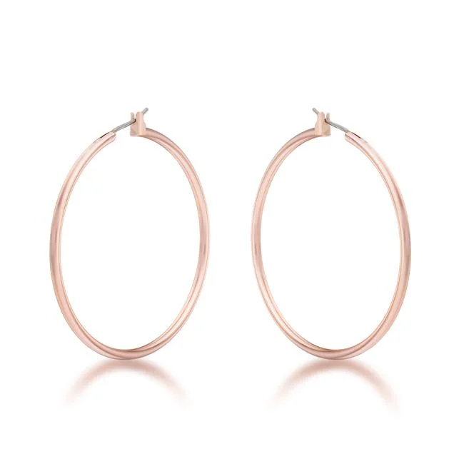 Gemstone Stud Earrings-Glem Large Rose Gold Hoop Earrings | 45mm