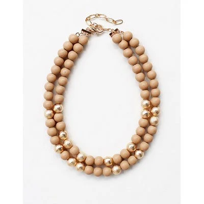 Casual Bead Necklace-Meghan Browne Bubba Necklace - Natural