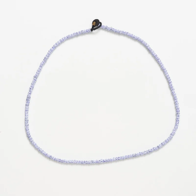 Chunky Gold Necklace-FINAL SALE: Single Strand Solid Necklace - White Blue