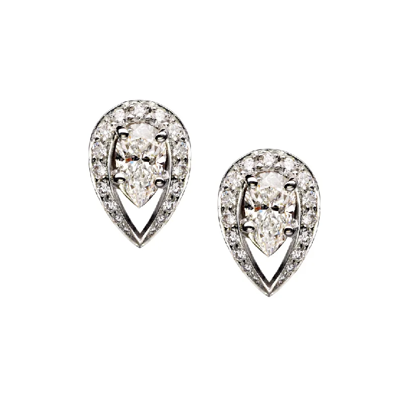 Acrylic Earrings-Interlocking Ariana Stud Earrings - 18ct White Gold & 1.31ct Diamond