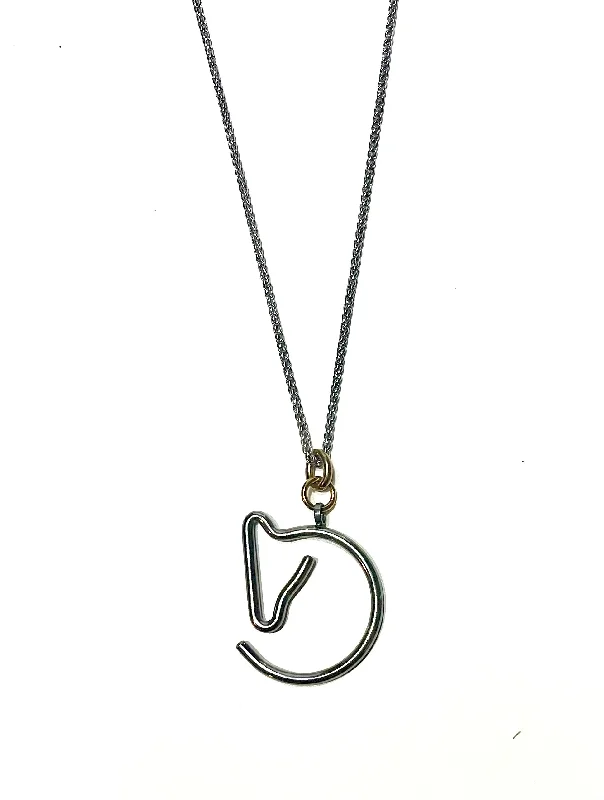 Classic Chain Necklace-GUDENA HORSE PENDANT NECKLACE  - silver