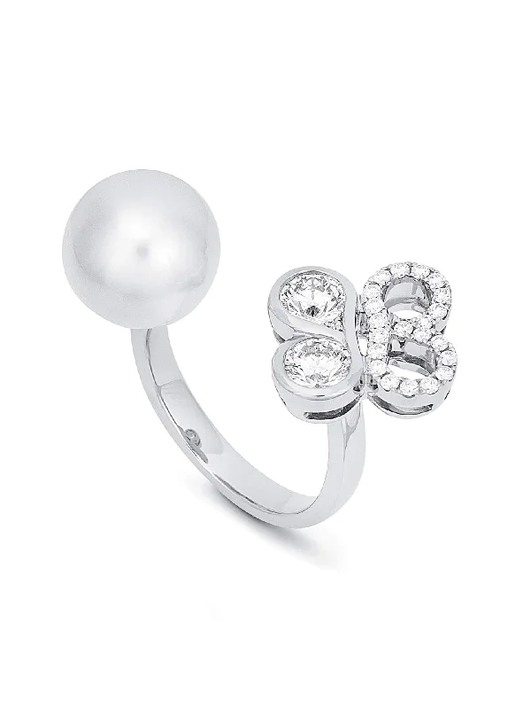 Wedding Ring with Ruby-Be Boodles White Gold Pearl Diamond Ring