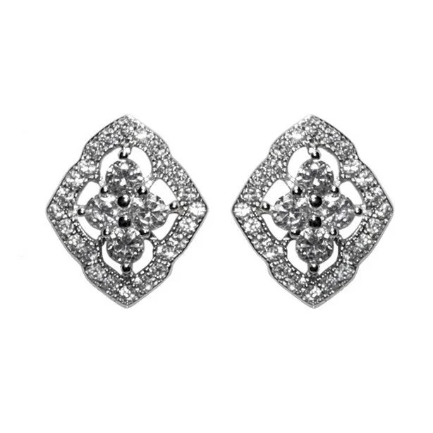 Oversized Earrings-Clotida Diamond CZ Stud Earrings