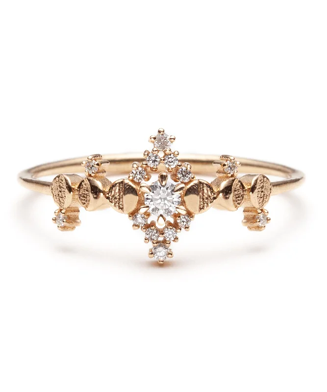 Customizable Wedding Ring-Diamond Cosmic Witch Ring