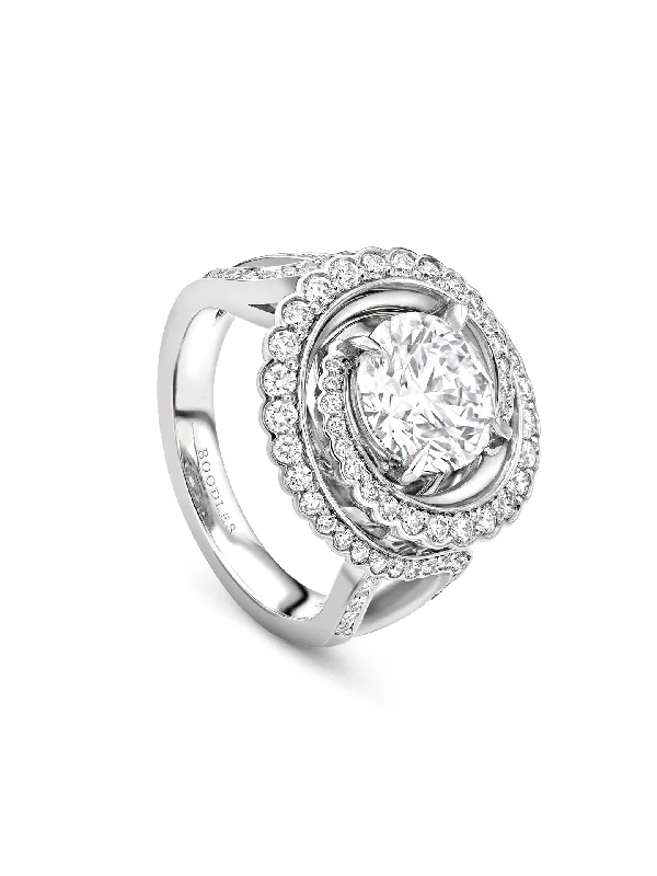 Luxury Wedding Ring-Monaco Diamond Platinum Ring